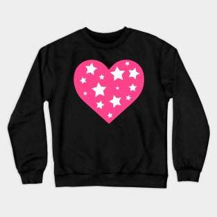 Star Pink Heart Design Crewneck Sweatshirt